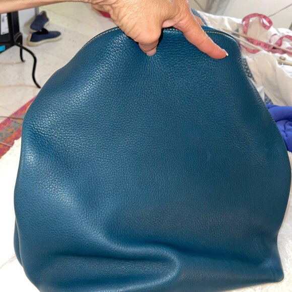 Dooney Burke Womens Shoulder Bag Blue Dillen Pocket Sac Purse Classic - Picture 5 of 14